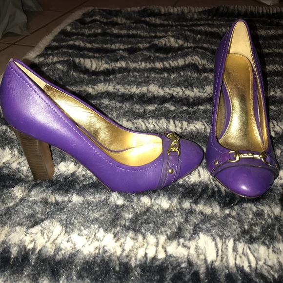 Coach Shoes - COACH PURPLE HEELS
